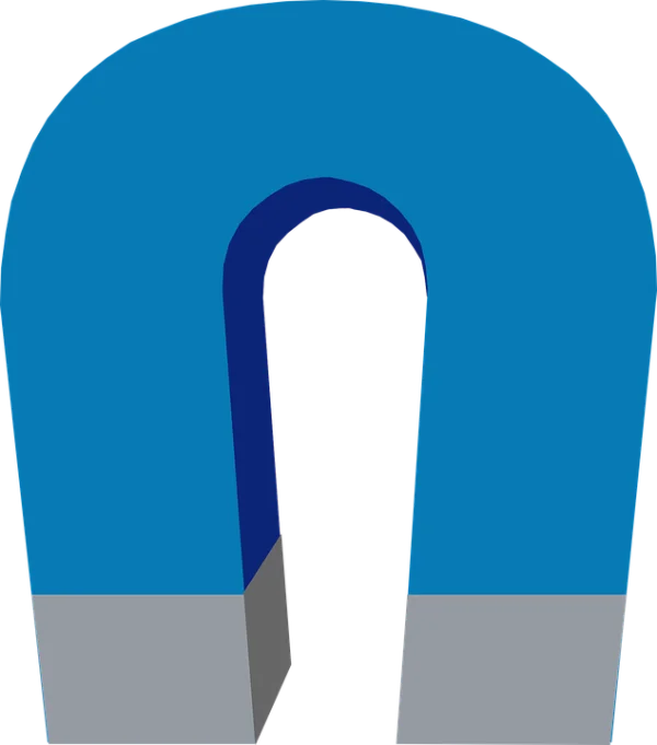 Blue Horseshoe Magnet PNG Transparent Background