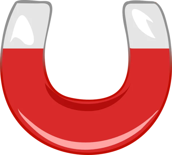 Red Horseshoe Magnet PNG Transparent Background