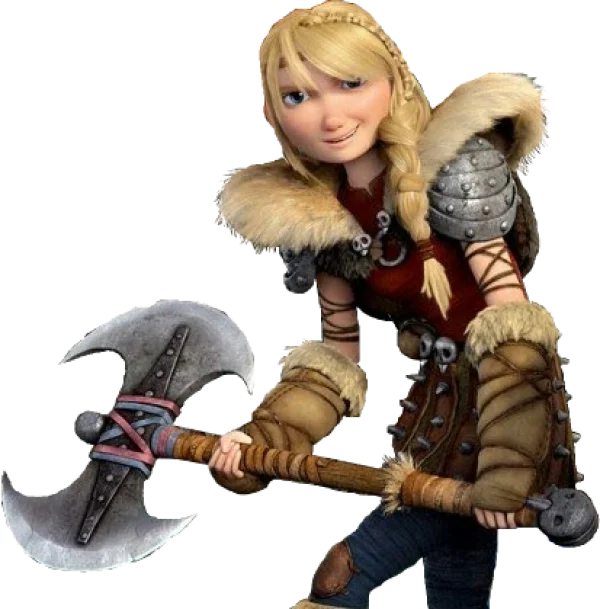Astrid Hofferson with Axe How to Train Your Dragon PNG