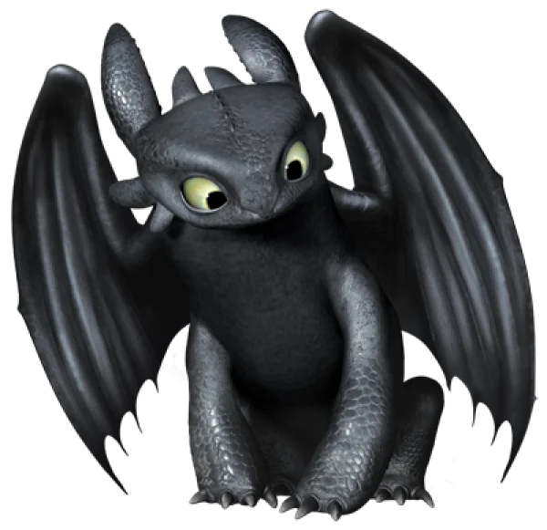 Toothless Night Fury Dragon PNG Transparent