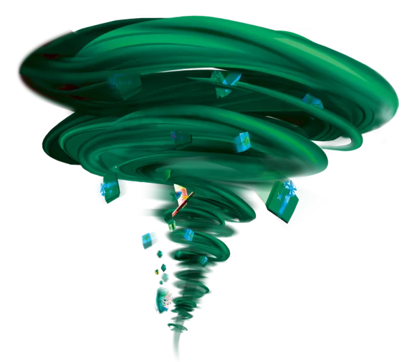 Green Gift Tornado PNG Transparent Background