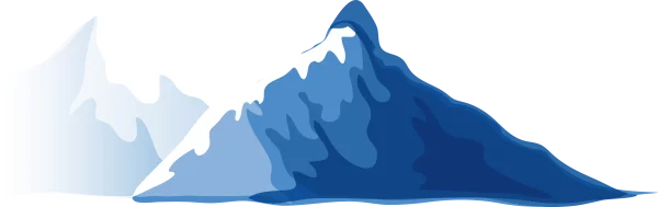 Stylized Blue Mountains PNG Transparent Background