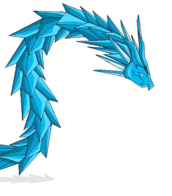 Blue Ice Dragon PNG Transparent Background
