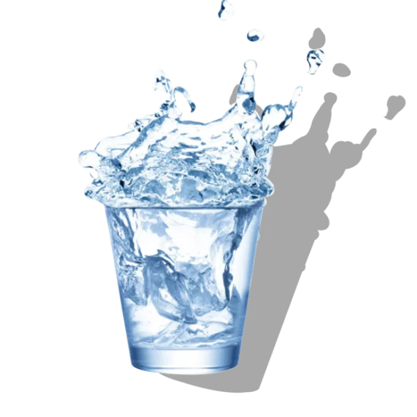 Water Splash in Glass with Ice PNG Transparent