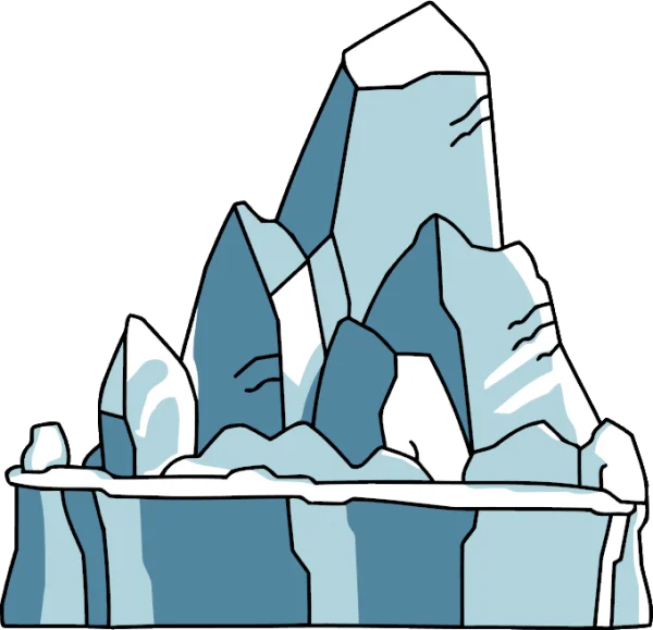 Cartoon Iceberg PNG Transparent Background
