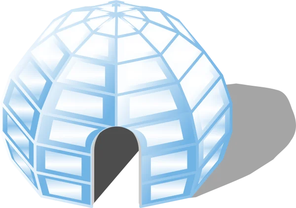 Stylized Blue Igloo PNG Transparent Background