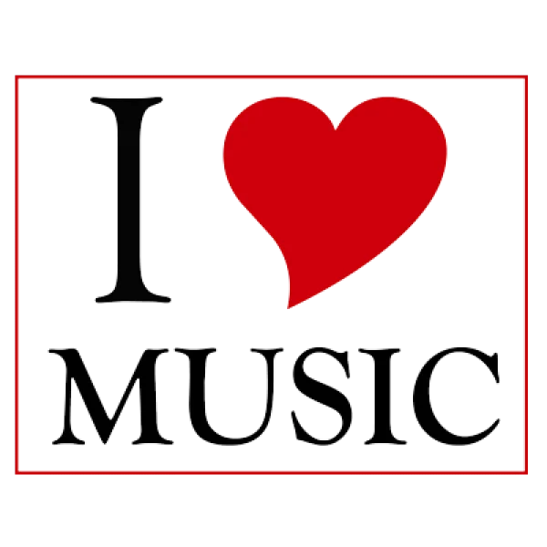 I Love Music Red Heart PNG Transparent Background