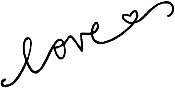 Handwritten Love Script with Heart PNG Transparent Background