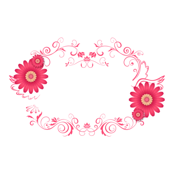Pink Floral Decorative Frame PNG Transparent Background