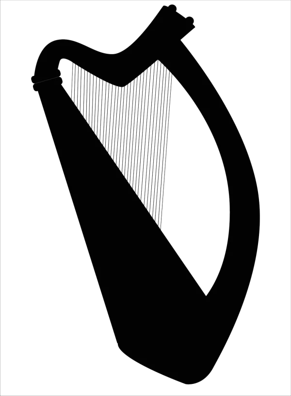 Harp Silhouette PNG Transparent Background