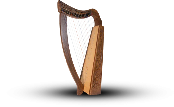 Elegant Wooden Folk Harp PNG Transparent