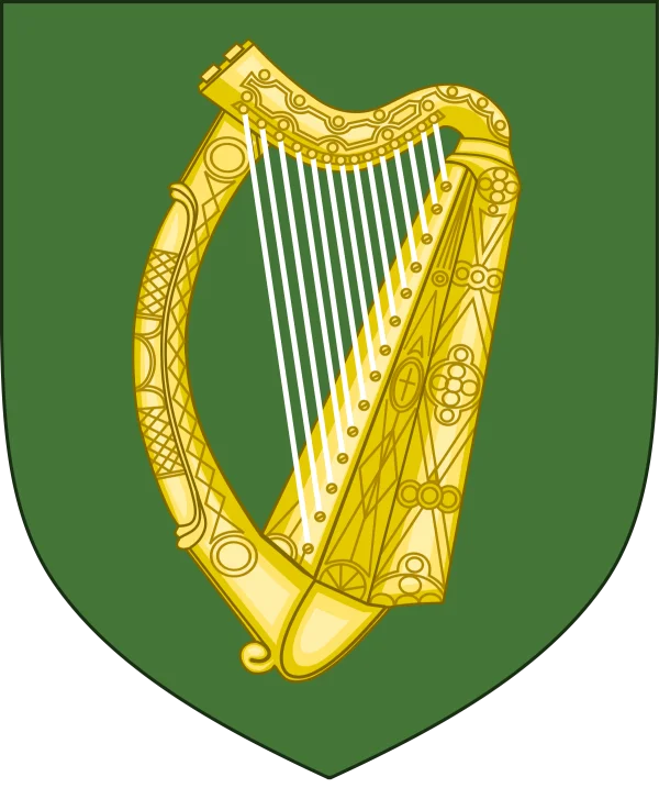 Irish Harp Emblem PNG Transparent Background