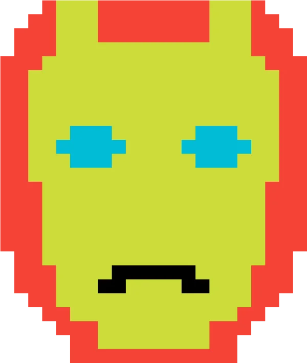 Pixel Art Iron Man Mask PNG