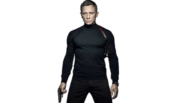 James Bond Daniel Craig Black Turtleneck PNG