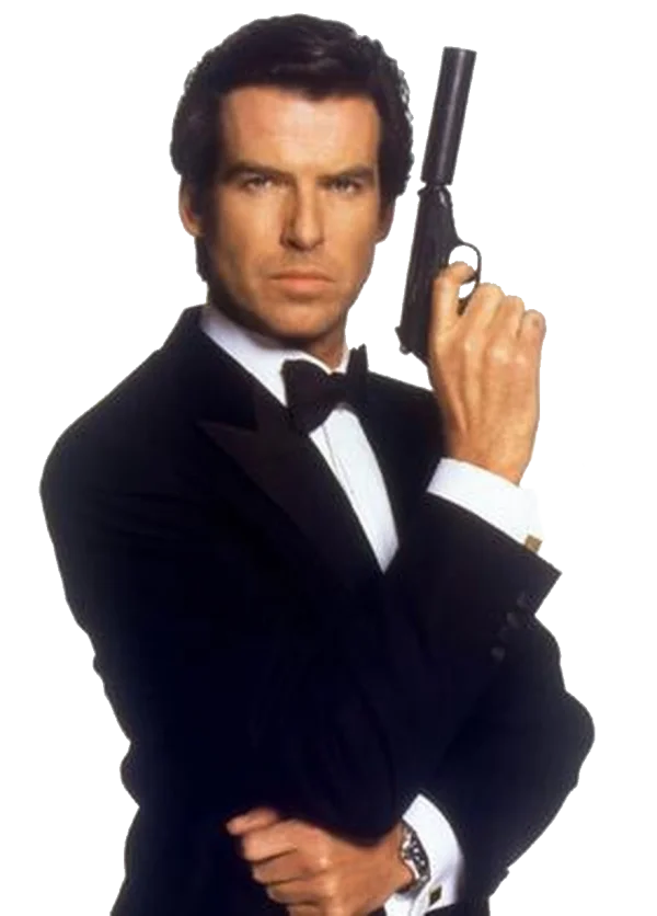 Pierce Brosnan James Bond Tuxedo with Pistol PNG