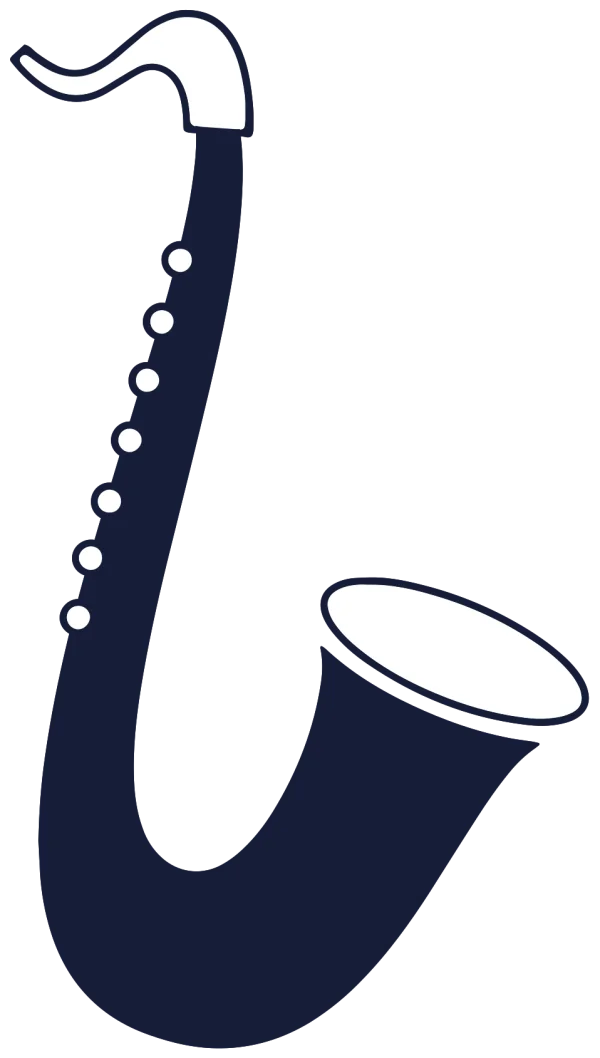 Stylized Blue Saxophone PNG Transparent Background