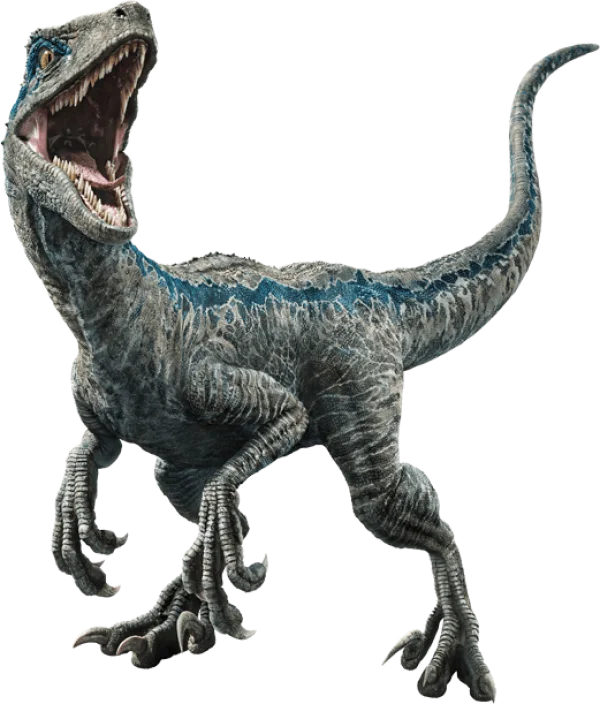 Blue Velociraptor PNG Transparent Background