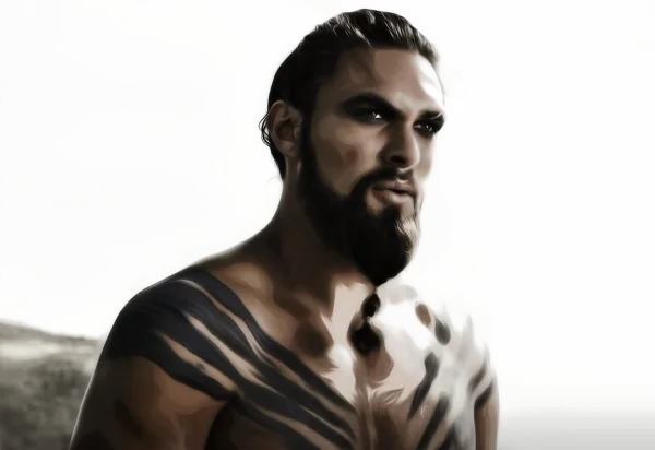 Khal Drogo Portrait PNG Transparent Background