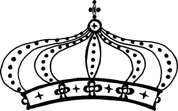Hand-Drawn Royal Crown Outline PNG Transparent Background