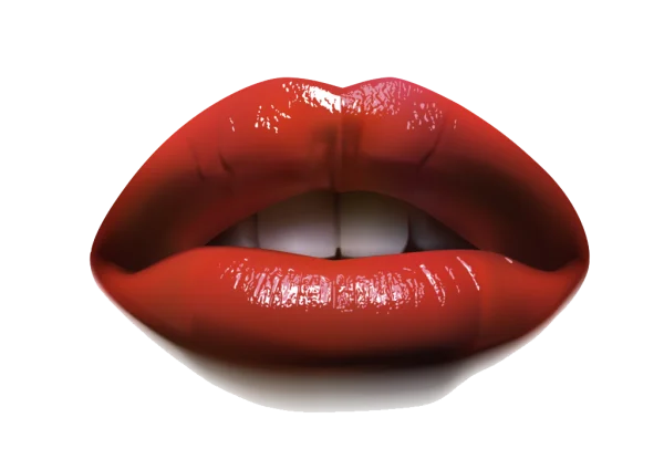 Glossy Red Lips Transparent PNG