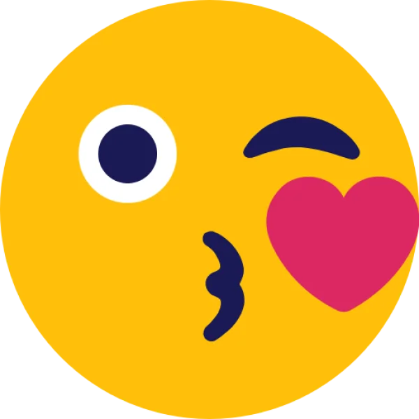 Kissing Face with Heart Emoji PNG Transparent Background