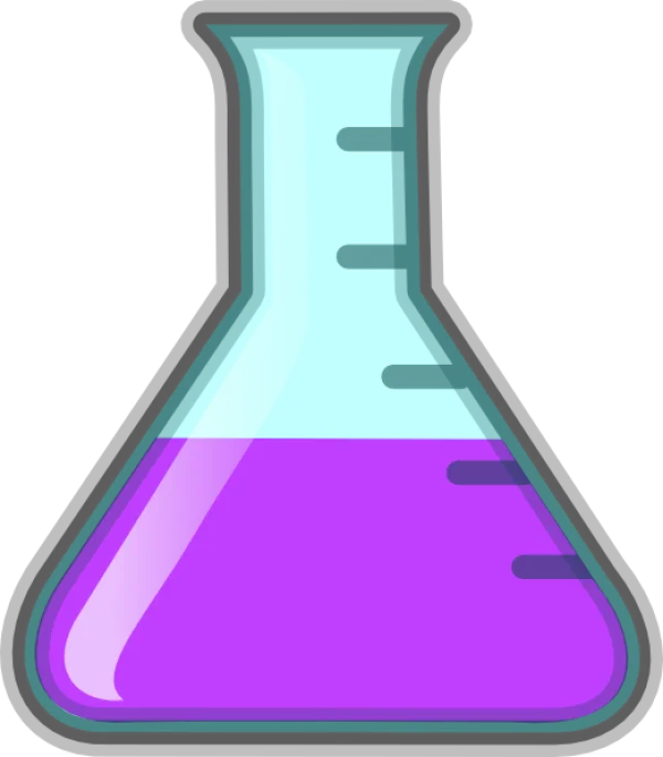 Conical Flask with Purple Liquid PNG Transparent Background