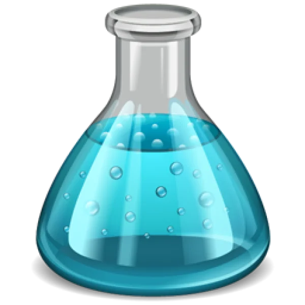 Blue Chemical Flask with Liquid PNG Transparent