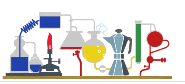 Abstract Science Lab Setup PNG