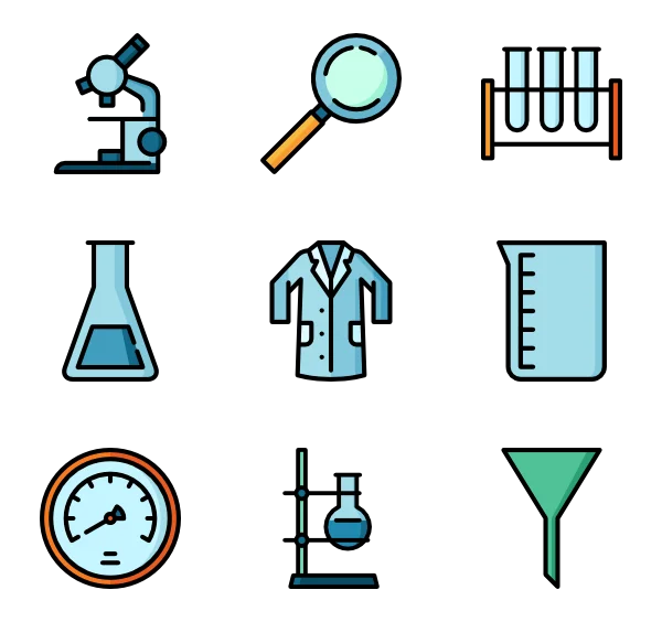 Science Lab Equipment Icons Transparent PNG