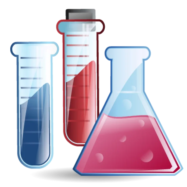 Laboratory Test Tubes and Flask PNG Transparent Background