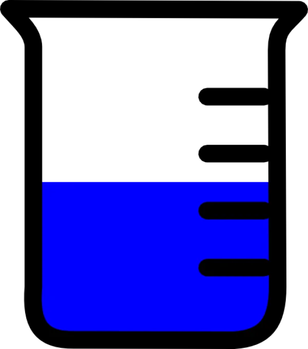 Chemical Beaker with Blue Liquid PNG