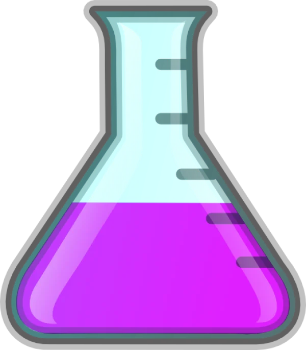 Laboratory Flask with Purple Liquid PNG