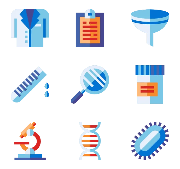 Science Lab and Research Icons PNG Transparent Background