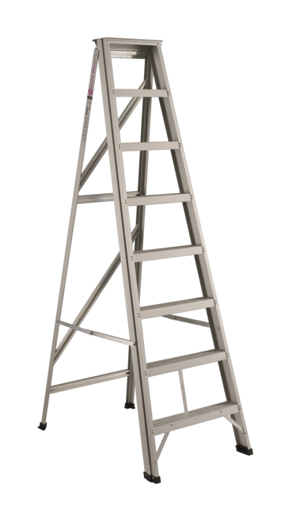 Silver Aluminum Step Ladder PNG Transparent Background