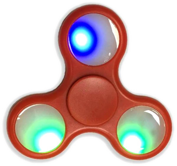 Red Light-Up Fidget Spinner PNG