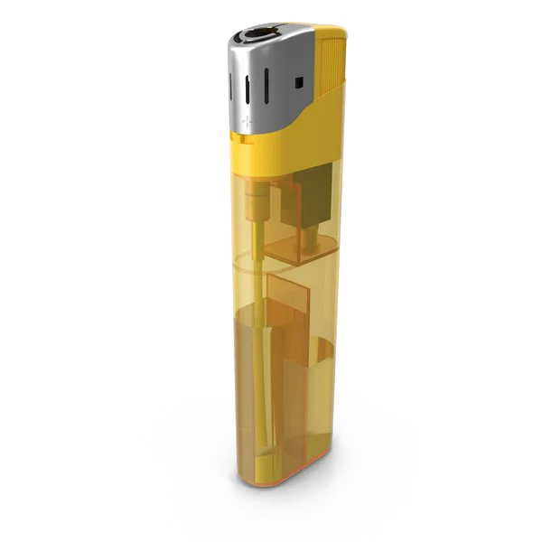 Transparent Yellow Lighter PNG