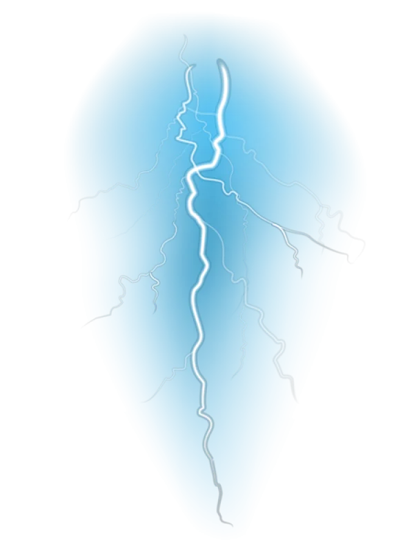 Blue Energy Shield with Lightning Bolt PNG