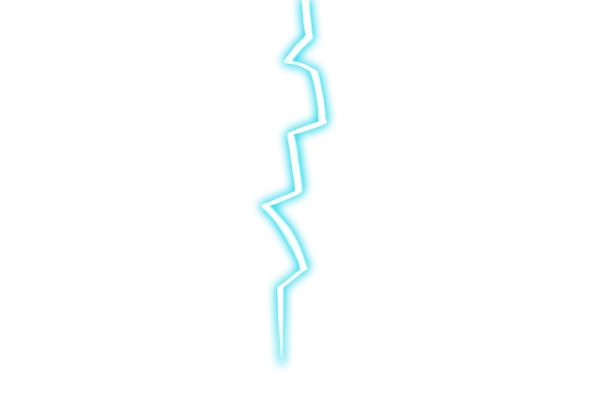 Neon Blue Lightning Bolt PNG Transparent