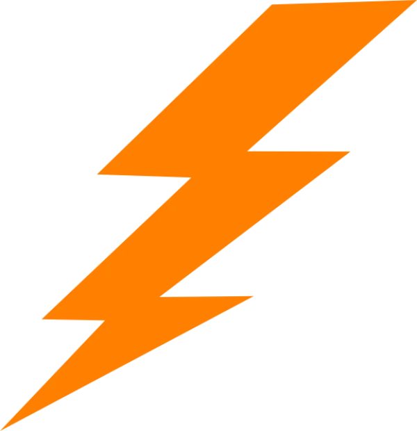 Orange Lightning Bolt Icon Transparent Background