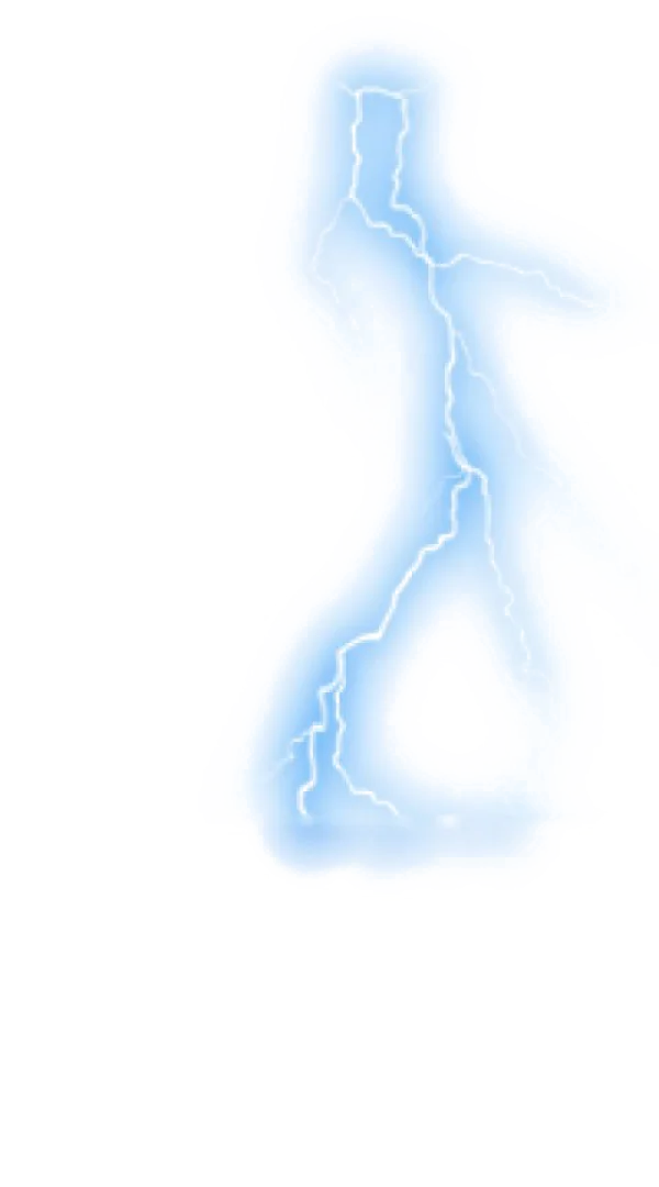 Stylized Blue Lightning PNG Transparent