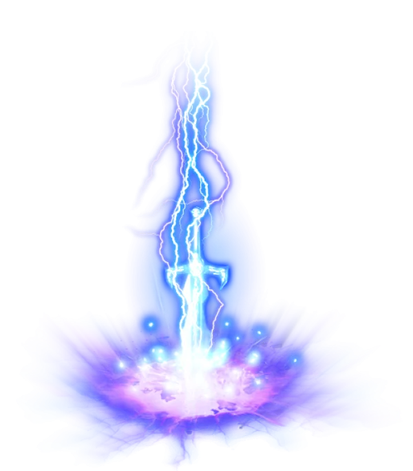 Electric Sword with Blue Lightning PNG Transparent