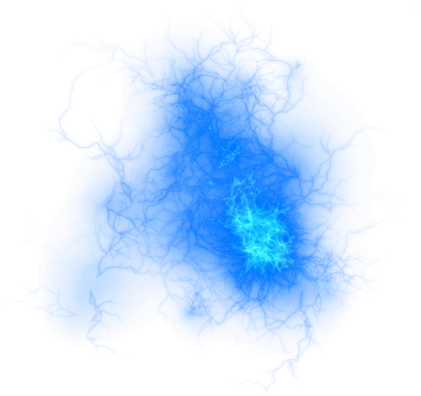 Blue Electric Plasma Burst PNG Transparent Background