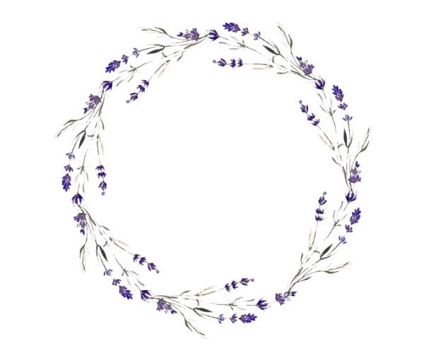 Watercolor Lavender Wreath PNG Transparent Background