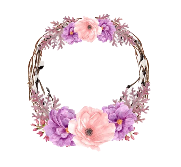 Watercolor Floral Wreath PNG Transparent Background