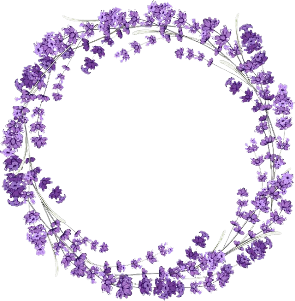 Lavender Floral Wreath Transparent PNG