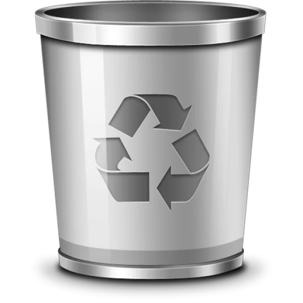 Silver Recycling Bin Icon PNG