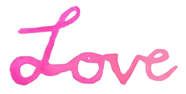 Pink Watercolor Love Script PNG