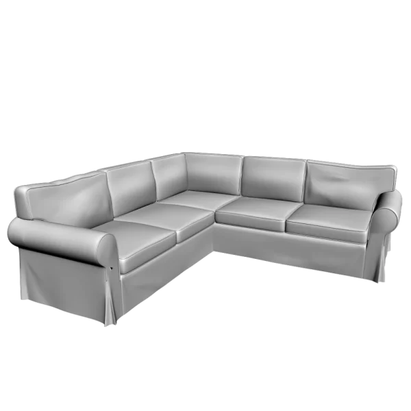 Gray Sectional Sofa PNG Transparent Background