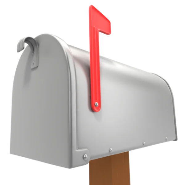 3D Mailbox with Red Flag PNG Transparent Background