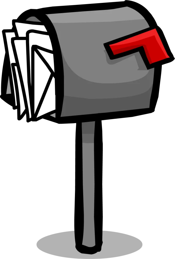 Mailbox with Letters PNG Transparent Background